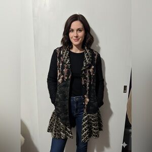 Papa Vancouver mixed-media cardigan mohair/ wool size medium unique